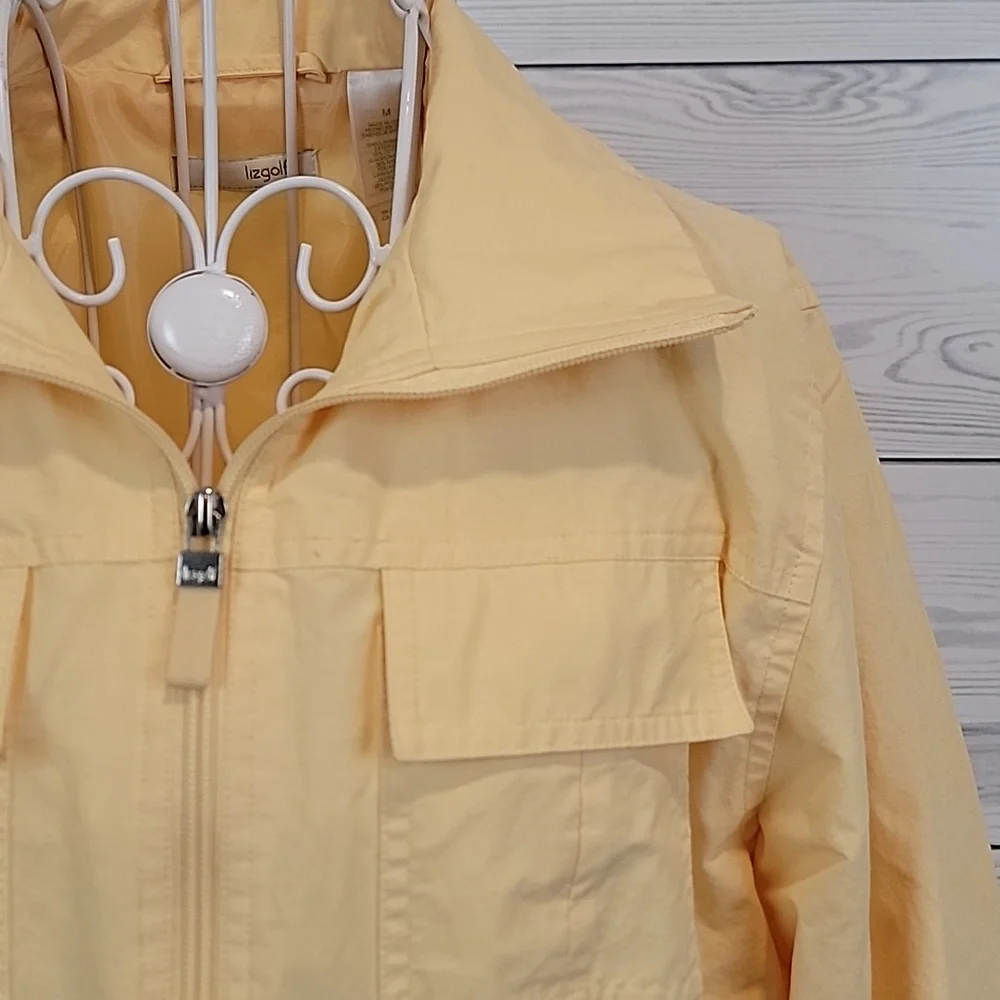 Liz Golf Windbreaker Light Yellow Women's Utility Jacket - Size M